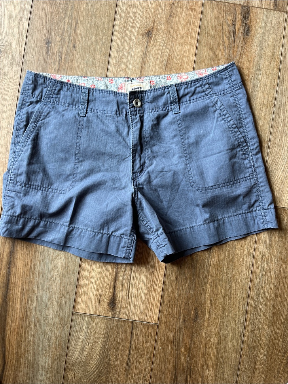 Levi's Women's Slate Blue Cotton Shorts